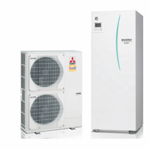 Pompa de căldură aer-apă split, hidrotank, Mitsubishi Zubadan trifazată